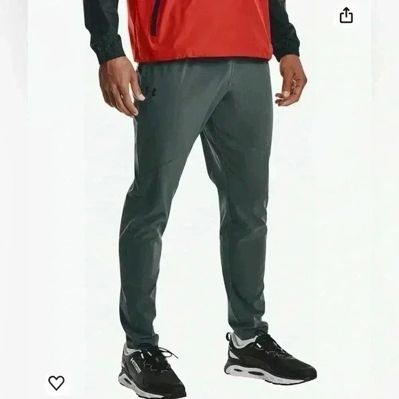 Under Armour Stretch Woven Tapered Pants Size Large Pitch Gray - Picture 8 of 13
